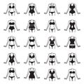 Set of woman bikinis. Vector illustration decorative design