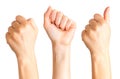 Set of woman clenched fist. Concept of unity, fight or cooperation Royalty Free Stock Photo