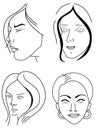 Set of woman faces Royalty Free Stock Photo