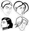 Set of woman faces Royalty Free Stock Photo