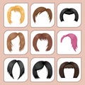 Set of woman hair styling vector illustration