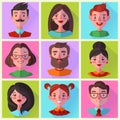 Set of woman and man characters in flat design style. Vector illustration. Royalty Free Stock Photo