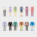 Set of woman and man clothes icons,