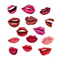 Set of womans lips.