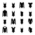 Set of women bodysuits, vector illustration