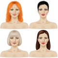 Set of women faces