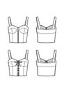 Set of women`s bralette. Front and back. Royalty Free Stock Photo