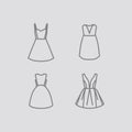 Set of women's dresses. woman dress icons set