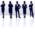 Business women silhouettes office lady female businesswoman young woman silhouette vector people isolated black meeting working