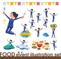 A set of women in sportswear on food events.There are actions that have a fork and a spoon and are having fun.It`s vector art so