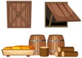 Set of wood object Royalty Free Stock Photo