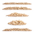 Set of wood pellets Royalty Free Stock Photo