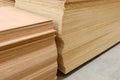 Set of wood pine timber for construction building