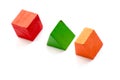 Set of wood shape toy block & x28;square, triangle, trapezoid& x29;