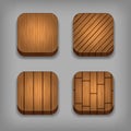 Set of wood textured buttons Royalty Free Stock Photo