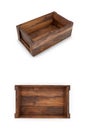 A set of wooden boxes on a white background. Royalty Free Stock Photo