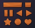 Set of wooden buttons Royalty Free Stock Photo