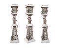 Set of Wooden christmas decorative lamps on white background, Clipping path included