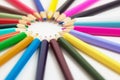 Set of wooden color pencils Royalty Free Stock Photo