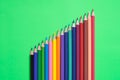 Set of wooden colored pencils for school illustration