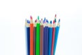 Set of wooden colours pencils on white background Royalty Free Stock Photo