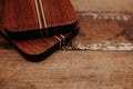 set of wooden cuttng boads on wooden background. Wooden kitchen block close up