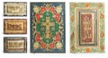 Set of Wooden decorative floral pattern 