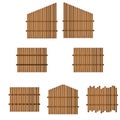 Set of wooden fences. nisolated on white background Royalty Free Stock Photo