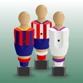 Set of Wooden Foosball Players Royalty Free Stock Photo