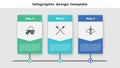 Set Wooden four-wheel cart, Crossed medieval spears and Battle crossbow with arrow. Business infographic template