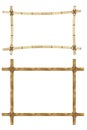 Set of Wooden frame of old bamboo sticks.