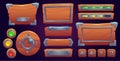 Set of wooden game ui board templates