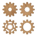 Set of wooden gear wheels Royalty Free Stock Photo