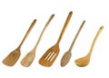 Set of wooden ladle is a kitchenware bigger than a spoon.