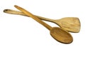 Set of wooden ladle is a kitchenware bigger than a spoon.