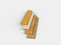 Set of wooden laminated construction planks isolated on white
