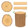 Set of wooden materials