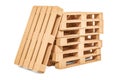 Set of wooden pallets, 3D rendering Royalty Free Stock Photo