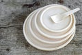 Set of wooden plates