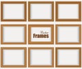 Set of wooden realistic frames