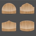 Set wooden sign boards with glossy Royalty Free Stock Photo