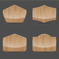 Set wooden sign boards with glossy Royalty Free Stock Photo