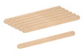 Set of wooden spatulas for shugaring isolated on a white background.