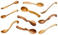 Set of wooden spoons carved from various woods