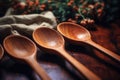 Set of wooden spoons