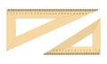 Set of 2 wooden triangular rulers