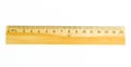 Set of wooden writing tools, pencil, pen, ruler, eraser, sharpener
