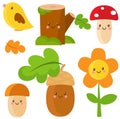 Set of woodland characters. Vector illustration