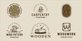 set of woodwork carpentry logo vector vintage illustration template icon graphic design. bundle collection of various handcrafted