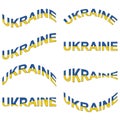 Set word Ukraine yellow blue color flag text inflated Ukraine stop war